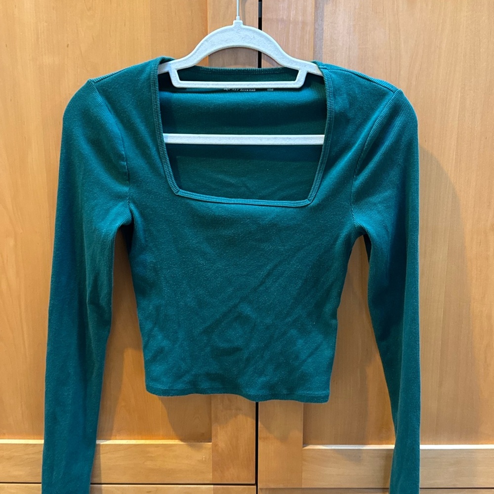 Abercrombie & Fitch Deep Green Long Sleeve Top Size S
